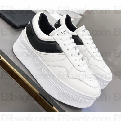 Celine Block Sneakers With Wedge OUTSOLE In Calfskin White/Black 2023