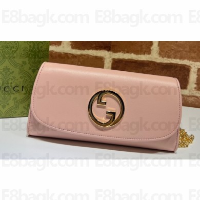Gucci Blondie continental chain wallet 725215 in Leather Light Pink 2023