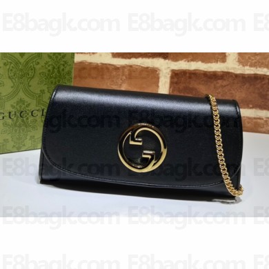 Gucci Blondie continental chain wallet 725215 in Leather Black 2023