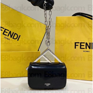 Fendi leather Nano Bag F bag Black 2023