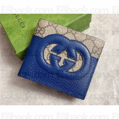 Gucci Wallet with cut-out Interlocking G 701420 Blue 2023