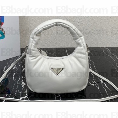 Prada Soft padded nappa leather mini-bag 1BA384 White 2023