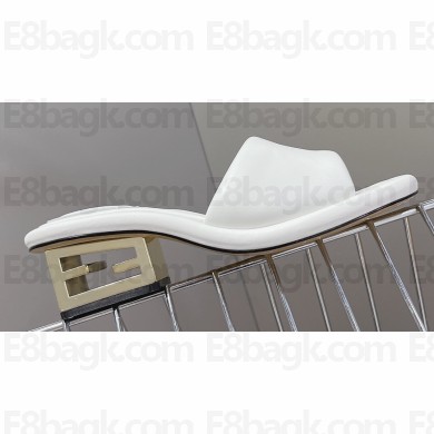 Fendi Baguette nappa leather slides White 2023