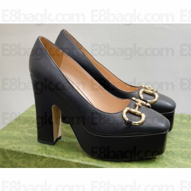 Gucci Heel 12cm Platform 3.5cm pumps with Horsebit Black 2023