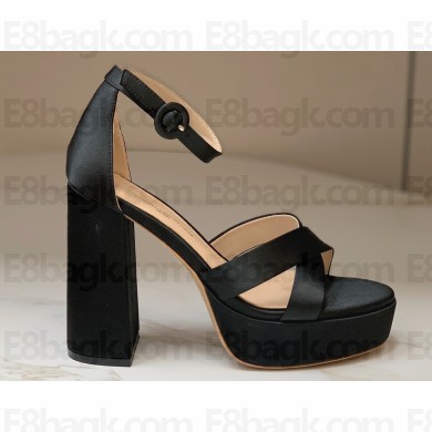 Gianvito Rossi Heel 11.5cm Platform 3.5cm Sheridan Sandals Satin Black 2023