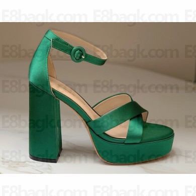 Gianvito Rossi Heel 11.5cm Platform 3.5cm Sheridan Sandals Satin Green 2023
