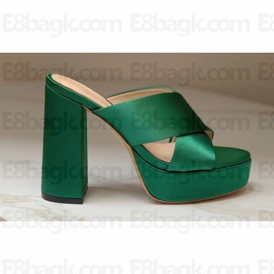 Gianvito Rossi Heel 11.5cm Platform 3.5cm Sheridan Mules Satin Green 2023