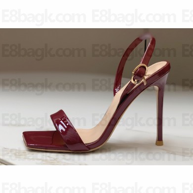 Gianvito Rossi Heel 10.5cm RIBBON STILETTO Sandals Burgundy 2023