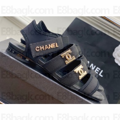 Chanel Heel 1cm Lycra Logo Sandals 2023