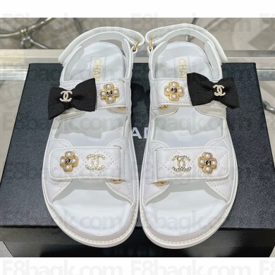 Chanel CC Logo Beach Sandals G40138 White 2023