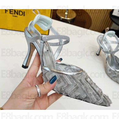 Fendi Colibrì Lite mesh high-heeled slingbacks Silver 2023