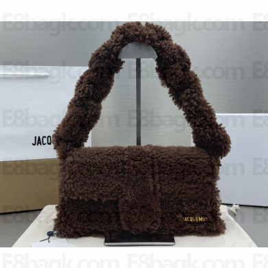 Jacquemus Le Bambidou Shearling flap bag 2036 Coffee