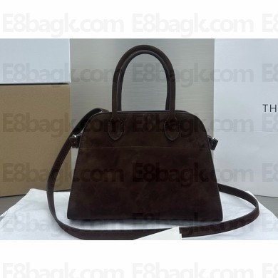 The Row Soft Margaux 10 Bag in Leather Suede Coffee