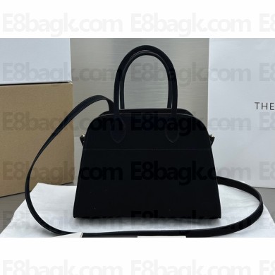 The Row Soft Margaux 10 Bag in Leather Suede Black