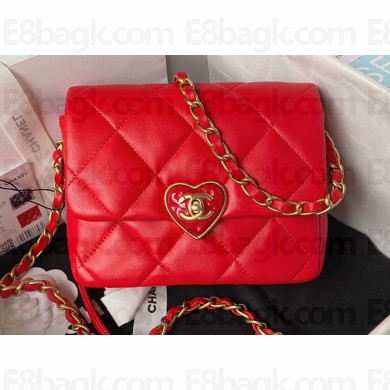 Chanel Mini Flap Bag in Lambskin AS3979 Red 2023