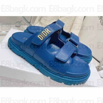 Dior Lambskin DiorAct Slides Blue 2023