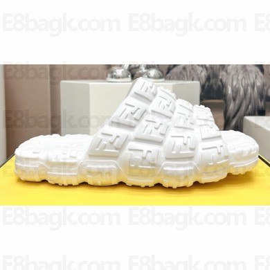 Fendi Cloud rubber Women/Men Slides with the embossed FF motifs White 2023