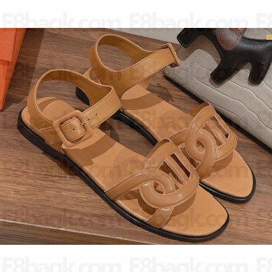 Hermes Feliz sandals in Nappa leather Brown 2023
