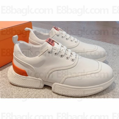 Hermes mesh pique and calfskin Giga Men's sneakers White 2023