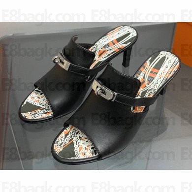 Hermes Heel 7cm Cute sandals Black 2023
