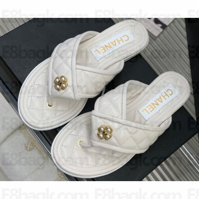 Chanel Lambskin FLIP-FLOPS Mules G40118 White 2023