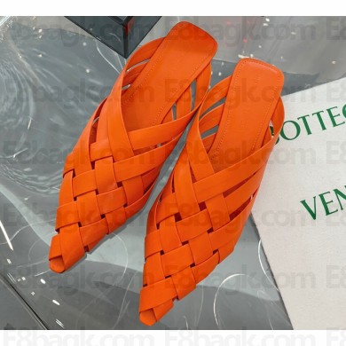 Bottega Veneta Open-back Intreccio leather Alfie Slippers Orange 2023