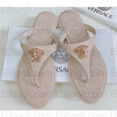 Cheap Sale Versace Medusa Thong Sandals Beige 2023