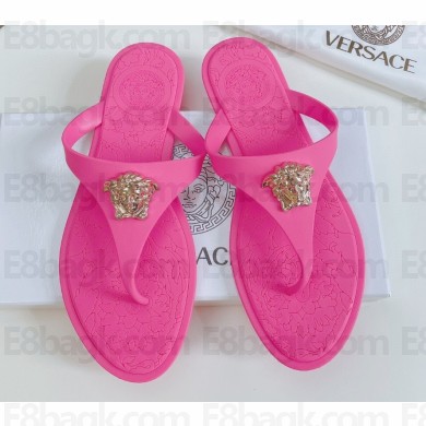 Cheap Sale Versace Medusa Thong Sandals Fuchsia 2023