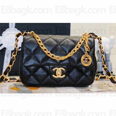 Chanel Lambskin Small Flap Bag AS4012 Black 2023