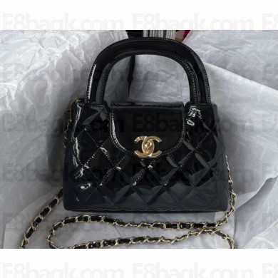 Chanel Patent Leather Small Flap Bag AS3038 Black 2023