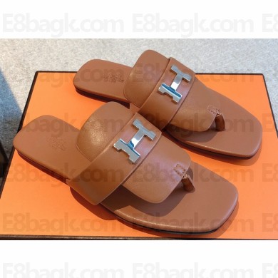 Hermes Galerie Sandals in calfskin Brown 2023