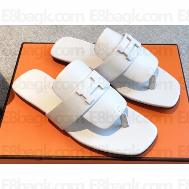 Hermes Galerie Sandals in calfskin White 2023