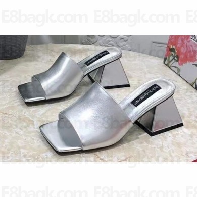Dolce & Gabbana geometric Heel 6.5cm leather mules Silver 2023