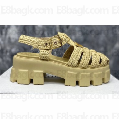 Prada Monolith raffia sandals Yellow 2023