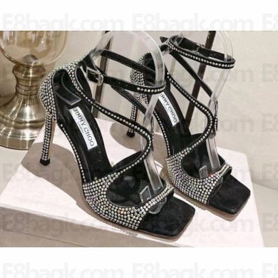 Jimmy Choo Heel 10cm Azia Sandals with Crystals 01 2023