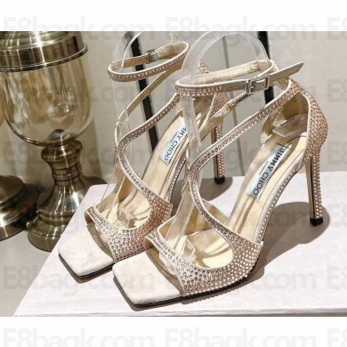 Jimmy Choo Heel 10cm Azia Sandals with Crystals 02 2023