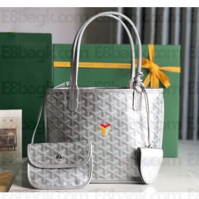 Goyard Anjou Reversible Claire-Voie Mini Tote Bag Silver