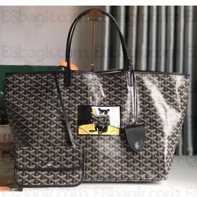 Goyard Hulot Print Saint Louis Claire-Voie PM/GM Tote Bag Black