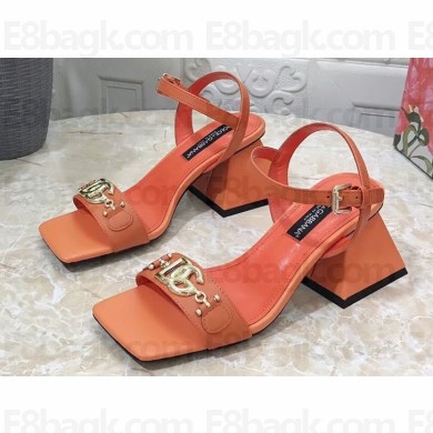 Dolce & Gabbana Heel 6.5cm Nappa-look calfskin sandals Orange 2023