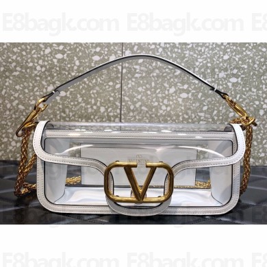 Valentino Loco Shoulder Bag In Transparent Polymeric Material White 2023