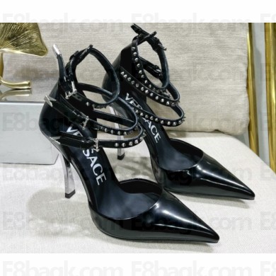 Versace Heel 11cm Spiked Pin-Point Pumps Black 2023