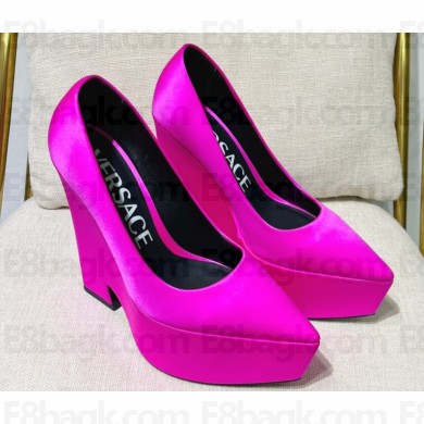 Versace Heel 15cm Platform 6cm Tempest Pumps Satin Fuchsia 2023