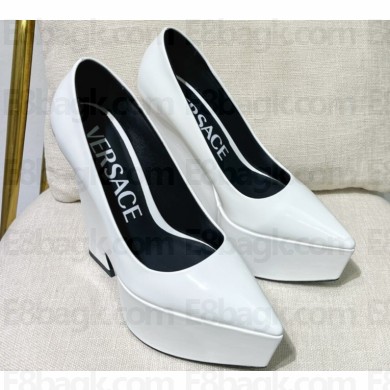 Versace Heel 15cm Platform 6cm Tempest Pumps Leather White 2023