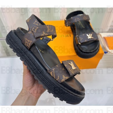 Louis Vuitton Cordoba Flat Comfort Sandals Monogram Brown 2023
