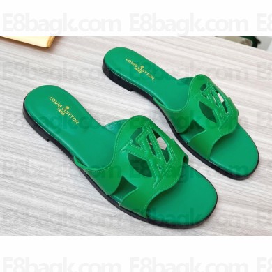 Louis Vuitton leather LV Isola Flat Mules Green 2023