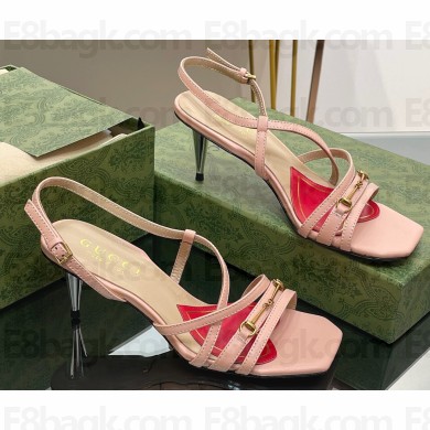Gucci Heel 6.5cm Victoria Strappy Horsebit Sandals Pink 2023