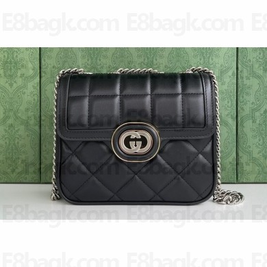 Gucci Deco mini shoulder bag 741457 in quilted Leather Black 2023