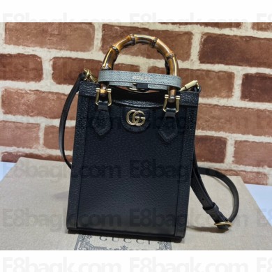 Gucci leather Diana mini tote bag 739079 Black 2023