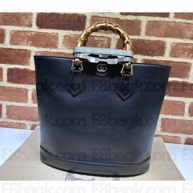 Gucci leather Diana medium tote bag 750394 Black 2023