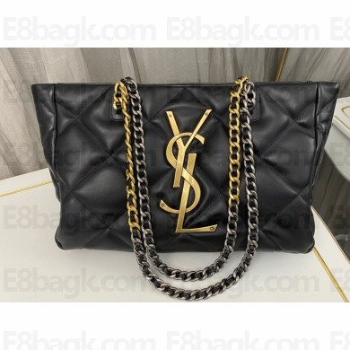 Saint Laurent Shopping bag in quilted lambskin 712368 Black